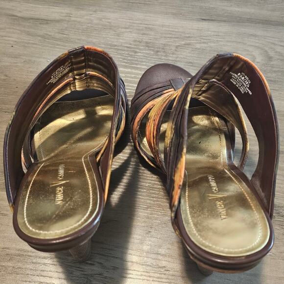 Vince Camuto Dolce Heels Womens Size 8.5 Brown Leather Strappy Party Open Toe - Picture 6 of 7